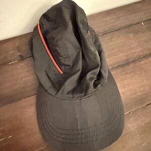 Peloton Black Cap with Orange Accent